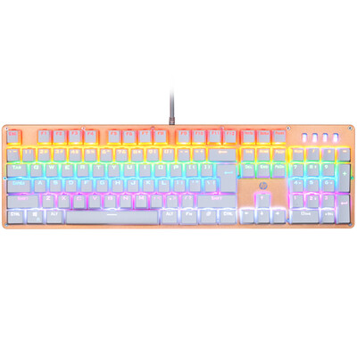 

HP GK100 plucked shaft blending mechanical keyboard 104 keys wired USB game mechanical keyboard green axis white version