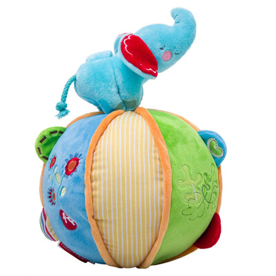 

Fisher snow-free plush toys small elephant hand-held ball training baby hands holding baby color identification doll doll doll FPL006