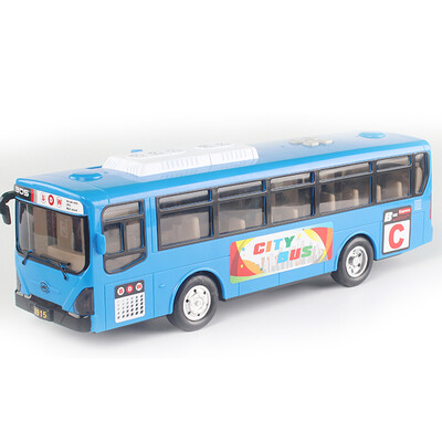 

Lefei Lefei public bus bus school bus 8915 with light&music voice station will tell the story Inertial car color random