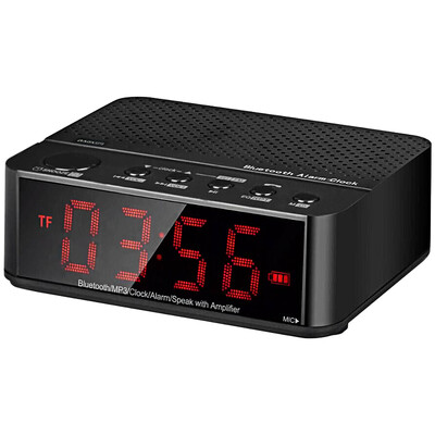 

BAOX BX666 Alarm Clock Bluetooth Mini Speaker Black Bed Music Music Clock FM Radio Car Subwoofer