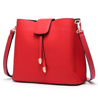 

L'ALPINA / Alpina кенгуру моды первый слой кожи Сумка дамы плеча волна тенденция дамы сумка обеденный мешок 662031011 красный