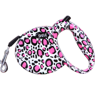 

Deli automatic telescopic dog traction rope pink 3m golden small dog dog traction Teddy VIP chest strap traction rope