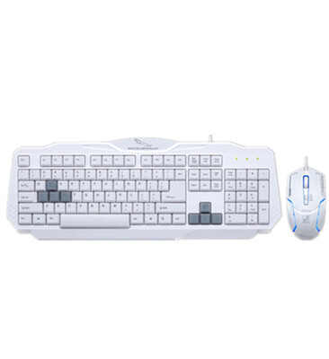 

Game Keyboard Set USB Wired Keyboard White Keyboard Mouse Set Computer peripherals
