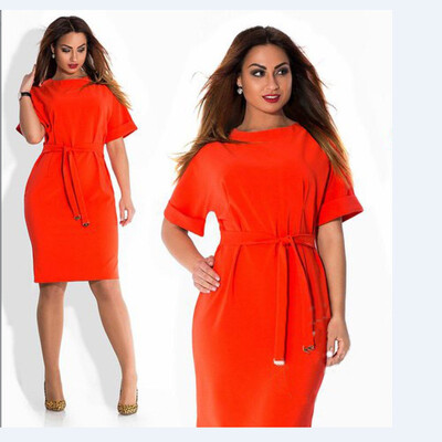

Women plus size solid color loose dress