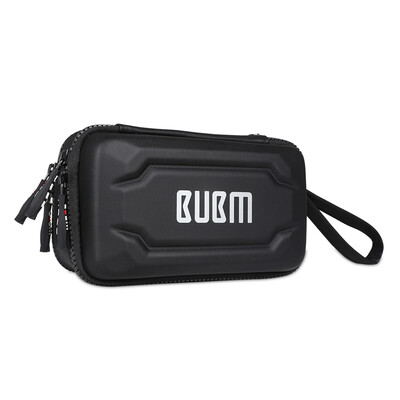

BUBM ESD portable hard shell shockproof waterproof double layer digital accessories storage package U disk data line memory card zero purse small portable power storage package gray double