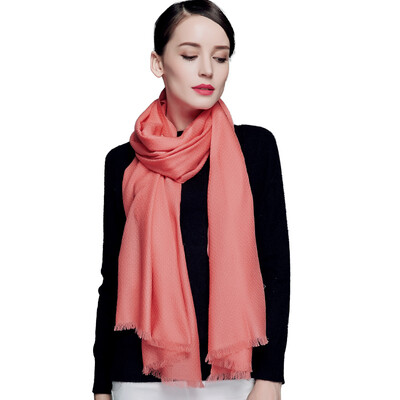 

Baoshengxiang wool scarf lady worsted pineapple texture plain warm wild shawl autumn and winter paragraph w9103 pink