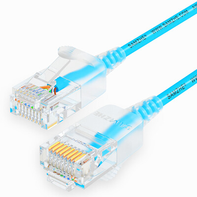 

Shanze SAMZHE SZL-9030 super six types of thin diameter CAT6A high-purity oxygen-free copper jumper 8-core twisted pair high-speed ultra-6 type RJ45 network cable 3 m blue