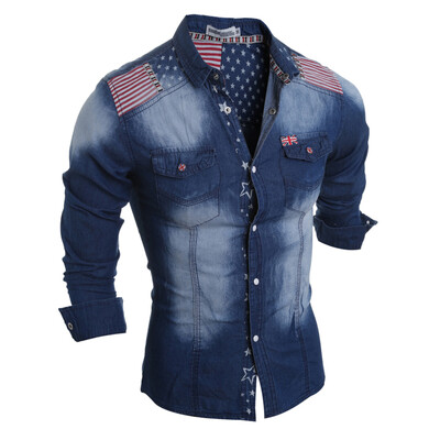 

Men Retro Washed Long Sleeves Shirts