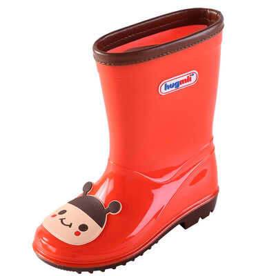 

Hugmii childrens rain boots boys&girls baby fashion cartoon stickers childrens non-slip shoes ZTPDWT222 bee length 170mm