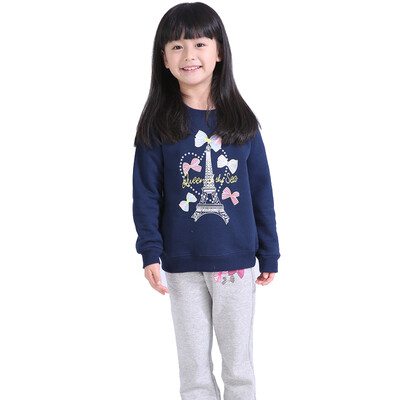 

KIDS MAM & DAD) boys and girls suits autumn and winter plus velvet thick two-piece long sleeve casual set 60189 fresh yellow 120