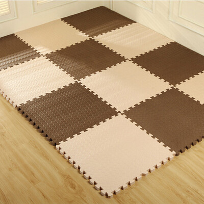

FOOJO) Foam Tile Carpet Living Room Bedroom Full House Puzzle Puzzle Tile 30 * 30 * 1.2cm (Coffee Rice 9pcs