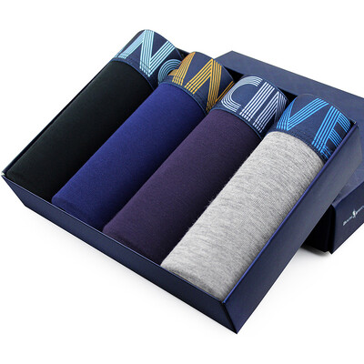 

Dance with wolf men&39s underwear men&39s flat underwear solid color sticky fiber 4 installed 3141-4 M mixed color