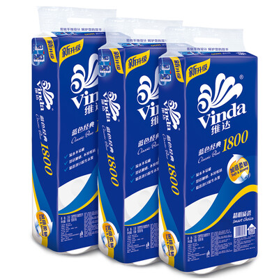 

Vinda roll paper blue classic 3 layers 180g toilet paper * 30 rolls