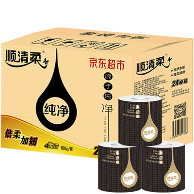 

Shunqing soft toilet paper pure version 4 layer 180g core rolls paper 24 volumes FCL sales