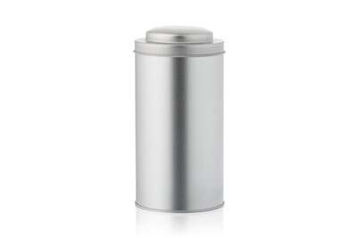 

Silver Color Double Lid Tea Tin Metal Canister Coffee Can 610ml 20oz