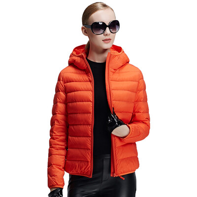 

Pierre cardin (pierre cardin) down jacket women 2016 autumn and winter new short section Slim hooded thin down jacket 23C3006 fluorescent orange  (170