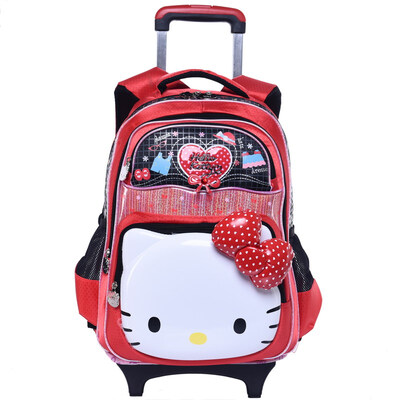 

Hello Kitty (hellokitty) детская сумка милый свет простой мультфильм двойной рюкзак ученик начальной школы тянуть сумку TR-HK3211R красный