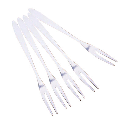

5PCS Exquisite Stainless Steel Dessert Fork Kitchen Snacks Cake Fruit Salad Tool 460503
