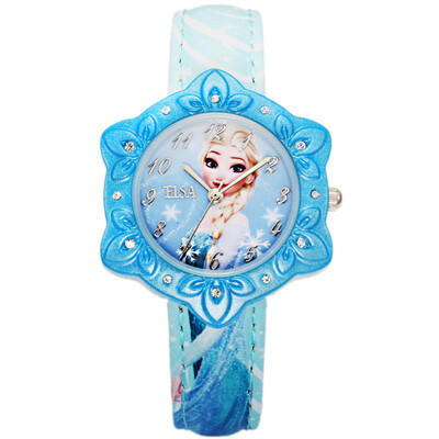 

Дисней (Disney) часы кожа мультфильм смотреть детям смотреть Frozen девочка 54134W