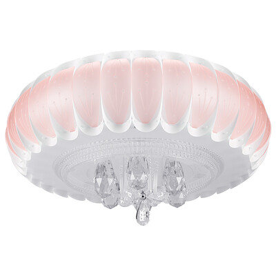 

Jingdong Supermarket Foshan Lighting FSL Chandelier Bedroom Light LED Ceiling Light Dimming Color Crystal Light 24W Warm Pink 50138