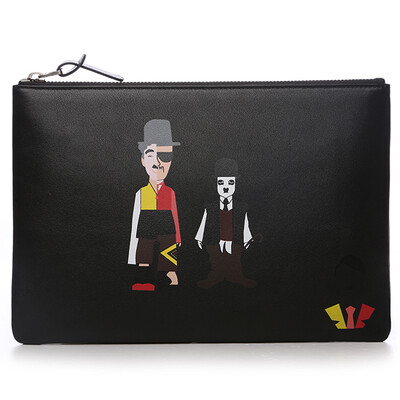 

Pigeon excellent one P. kuone men hand Baotou layer cowhide large capacity handbag fashion casual hand bag bag zipper bag P600845 black
