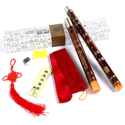 

Jingdong supermarket] Acacia birds (LOVEBIRD) flute flute bamboo flute double insert two flute performance level F tune 5 years of hardwood folk music instrument XS1027 character red