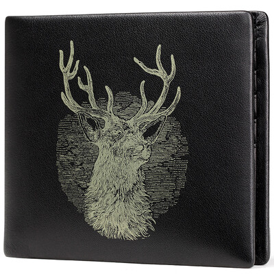 

ULIFE original men&39s wallet first layer of leather soft leather cross section of the personality leisure soft money money wallet package tide package deer totem Q101U-