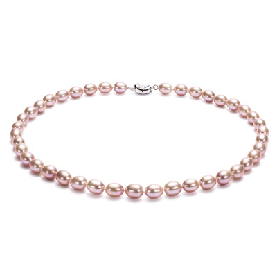 

Kayas GAIA&39SPEARL Pearl Necklace Oval Glossy Purple Purple Freshwater Pearl Bead Chain S925 Buckle 7-8mm45cm