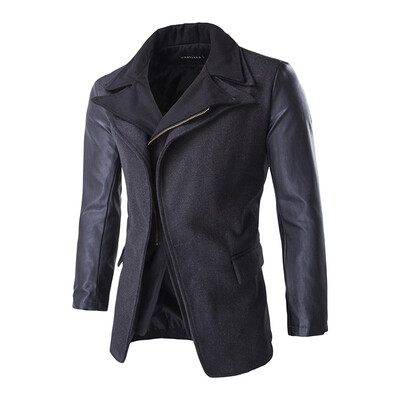

Men Winter Woolen anc Faux Jacket Coat