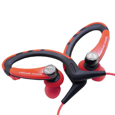 

Iron Triangle Audio-Technica ATH-SPORT1 waterproof sports phone ear-mounted earplugs red