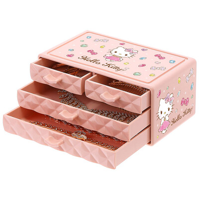 

HELLO KITTY real powder diamond jewelry jewelry storage box 4 drawer ring storage box desktop storage box KT1325