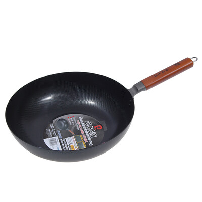 

Jingdong supermarket pearl life high-purity wok health uncoated pan 30cm thick 16mm double-sided convex anti-stick pot Jingdong self