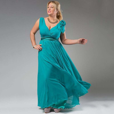 

Женская V - образным вырезом без рукавов цветы женщин длинный абзац платье