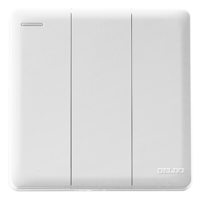 

Delixi (DELIXI) switch socket panel three open double control large board Ya white series