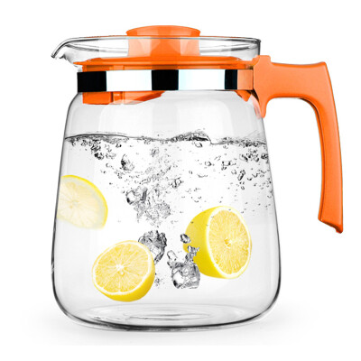 

Jingdong Supermarket Jinxiong 15L thick heat-resistant glass cold kettle water kettle water with a cup printing fruit juice pot JT521-1