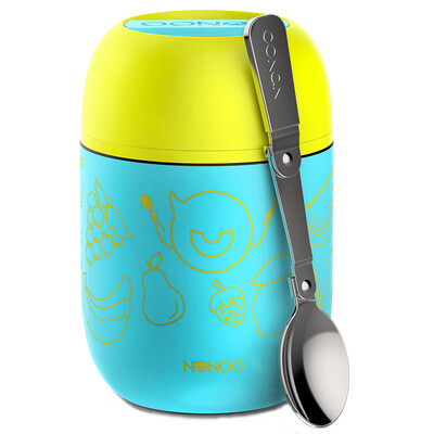 

NONOO braised pots stainless steel insulation pot stew brazing insulation cups porridge barrels to eat food cups 460ml blue