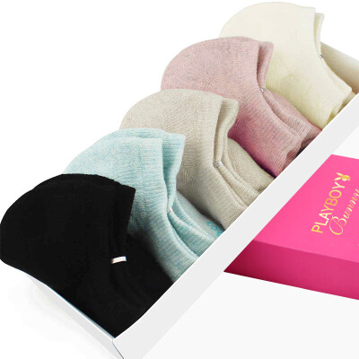 

Jingdong supermarket Playboy PLAYBOY 2824 Casual cotton socks women&39s socks&cotton in the tube fashion female stealth socks 5 double gift box mixed color