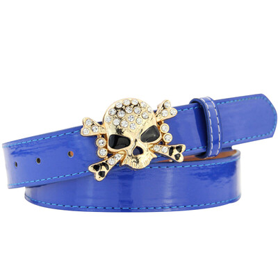 

(MSEK) WPD161295 Женская поясная черепа Краска для войлока Воротник Брюки для пояс Синий
