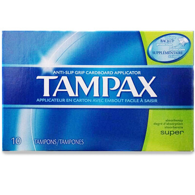 

Dan Bisi (Tampax) tampons with a large number of 10 (US original import