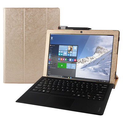 

KOOLIFE Lenovo MIIX5 защитная рукав стальная проволока модель кожаная кобура кожаный чехол / кронштейн кожаный чехол MIIX5 плоский защитный кожух 12,2 дюйма - золотой