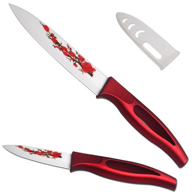 

XYJ Марка 3 "Фруктовый 5" Нарезка Керамические ножи Красный Полые ручки Ножи кухонные Набор лучших подарков