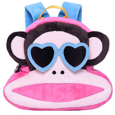 

Jingdong supermarket mouth monkey Paul Frank baby bag kindergarten shoulder plush shape cute bag children backpack bag PKY2021A pink