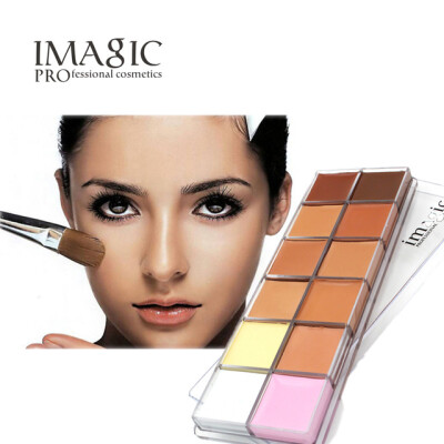

imagic 12Colors Contour Makeup Cometic Face Cream Concealer Palette & Brush Professional Makeup charming Sexywomen makeup tool