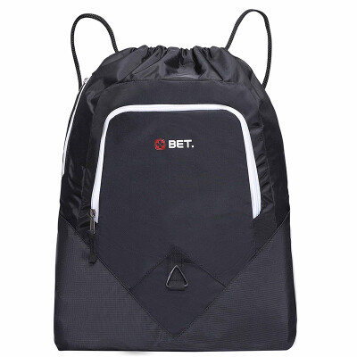 

BET casual shoulder bag light and lovely drawstring fashion wild sports outdoor travel backpack college student bag BT82001BL black