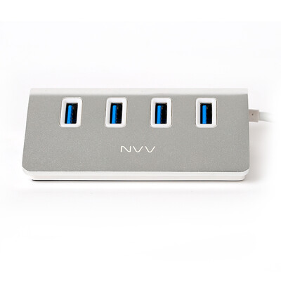 

NVV UH-C USB Splitter HUB Hub Aluminum High Speed ​​4-port USB30 Extended Desktop Notebook Universal Silver