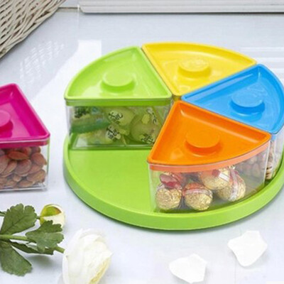 

Jingdong Supermarket] Feida three and trumpet sub-grid box wedding home creative candy plate 260 * 88mm sealed with lid snack fruit box fruit plate fruit box box dried fruit plate