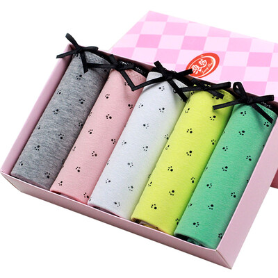 

Jingdong supermarket] Langsha (LangSha) LW45 ladies underwear cotton cute sexy no trace briefs 5 boxed 160