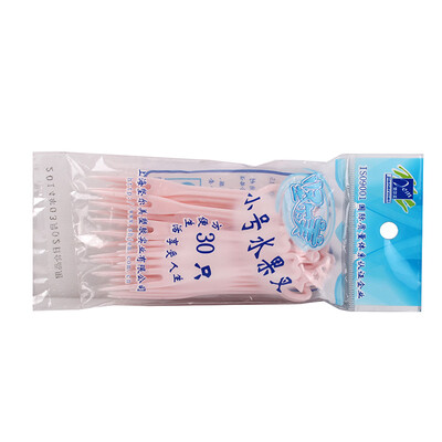 

Jinmei one-time fruit fork fork fork forkfolded food jam 30 pack only 6694 5 assembly color random send