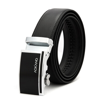 

Aokang men's belt business casual men's automatic buckle cowhide belt fashion Korean version of the trend of men's belt 8531637115 black