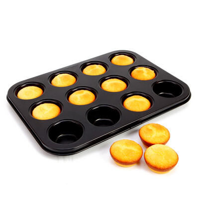 

CHEF MADE kitchen baking mold mini 12 even cup black WK116260